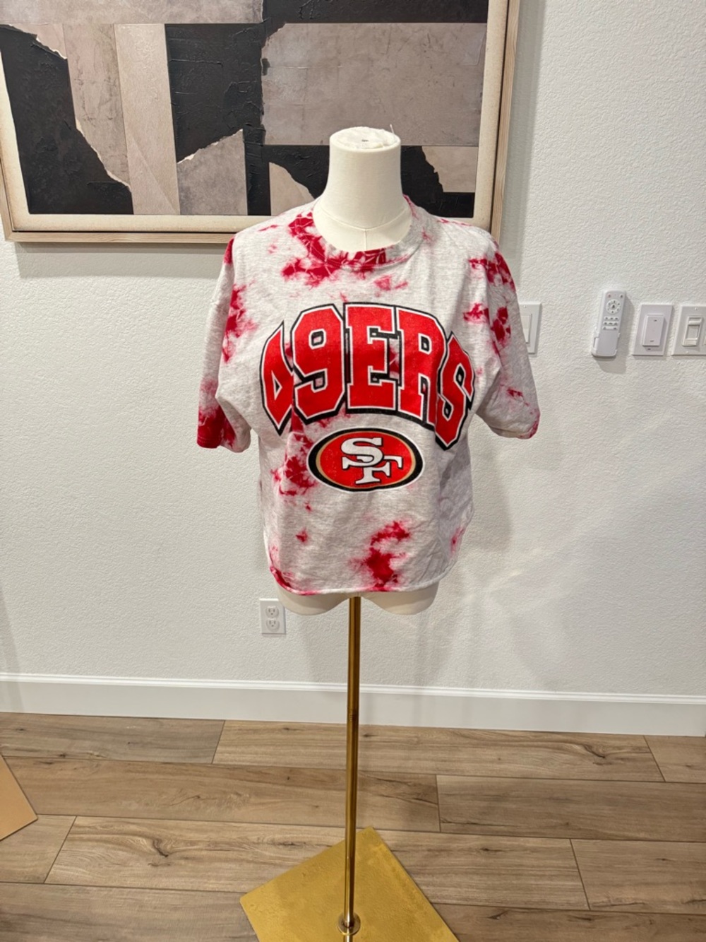 Vintage Tubular 49ers red tie dye semi cropped t shirt size extra large